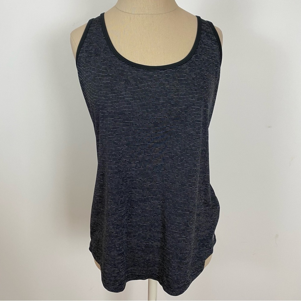 Old Navy Womens Activewear Top Black White Stripes M